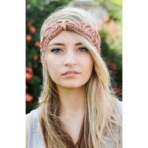 Dusty Mauve Boho Lace Headband
